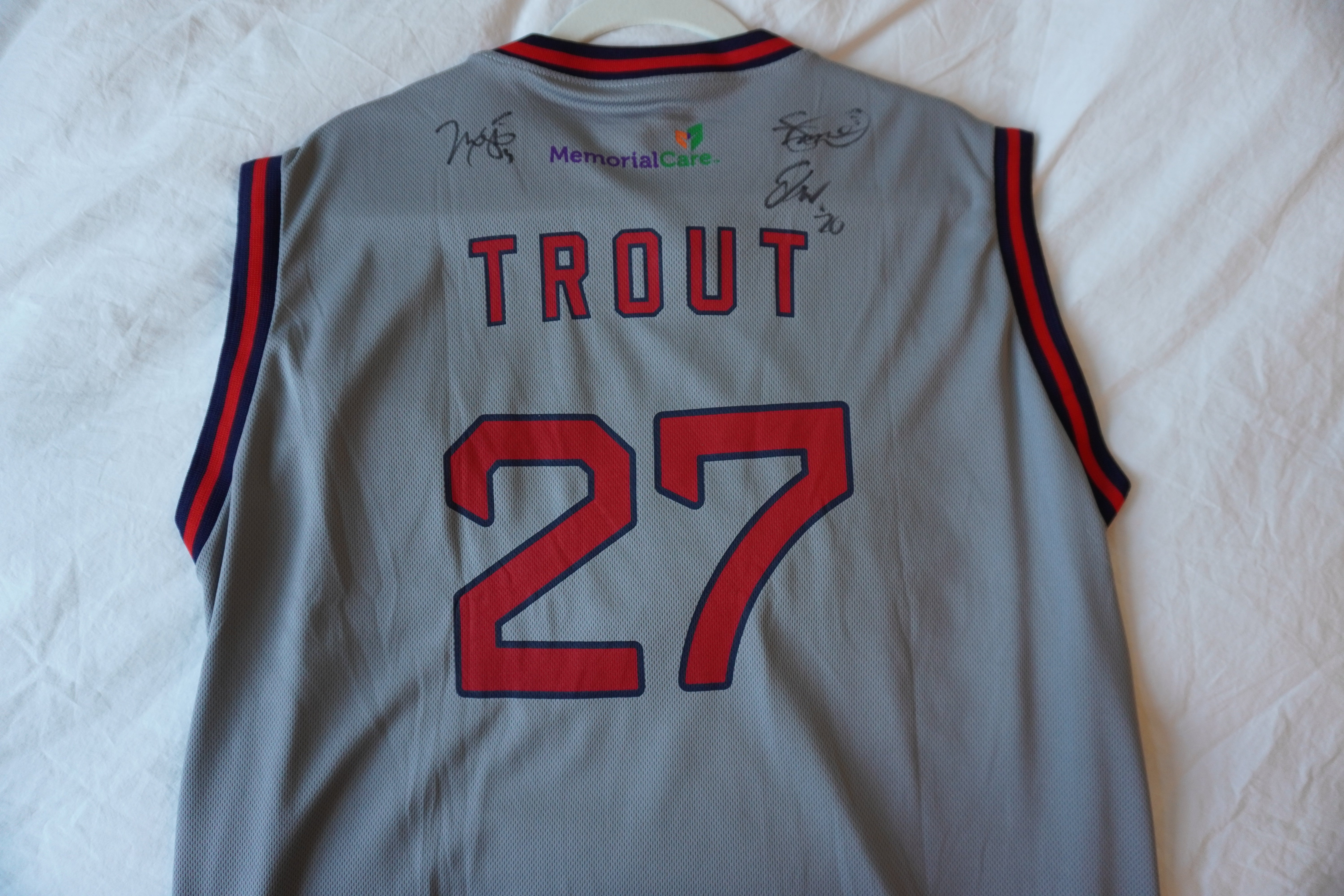 USED - LA Angles Basketball Style Jersey - Mike Trout Official